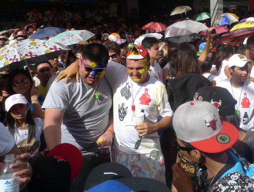 Tourists enjoying the 2012 Sinulog with painted faces